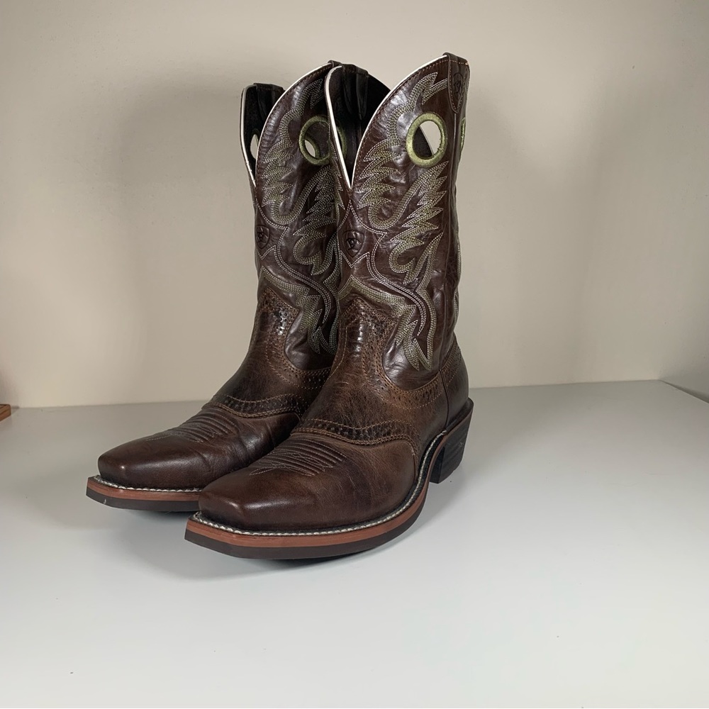 Ariat Mens Thunder Brown Heritage Roughstock Cowboy Boots 9.5 D Style 10007850